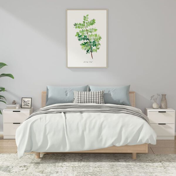 vidaXL Nachttische 2 Stk. Hochglanz-Weiß Holzwerkstoff