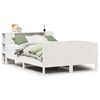 vidaXL Massivholzbett mit Regal ohne Matratze Wei&szlig; 135x190 cm Kiefer