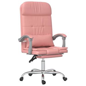 vidaXL B&uuml;rostuhl mit Massagefunktion Rosa Kunstleder