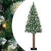 vidaXL Schlanker Weihnachtsbaum mit 300 LEDs mit St&auml;nder Gr&uuml;n 210 cm