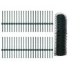 vidaXL Zaun mit Pfosten Gr&uuml;n 0,4 x 100 m Stahl und PVC