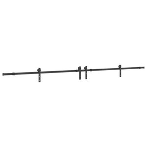 vidaXL Schiebet&uuml;rbeschlag-Set 366 cm Stahl Schwarz