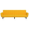 vidaXL Schlafsofa 2-Sitzer mit Hocker Gelb Samt