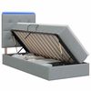 vidaXL LED-Speicherbett mit Matratze Hellgrau 90 x 190 cm Stoff