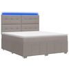 vidaXL LED Boxspringbett mit Matratze Taupe 180 x 200 cm Stoff