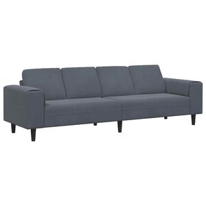 vidaXL Wohnzimmer Couch Dunkelgrau 250 x 77 x 76 cm