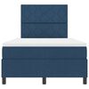 vidaXL Boxspringbett mit Matratze mit Kopfteil Blau 120 x 200 cm Stoff