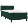 vidaXL Boxspringbett mit Matratze Dunkelgr&uuml;n 100x200 cm Samt
