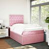 vidaXL Boxspringbett mit Matratze Rosa 120x200 cm Samt