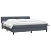 vidaXL Boxspringbett mit Matratzen Dunkelgrau 180x210 cm Samt