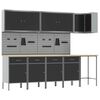 vidaXL Arbeitsschrankset mit Schubladen 12 pcs Schwarz und Grau