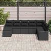 vidaXL Garten-Sofa-Set mit Kissen 8 pcs Schwarz Poly Rattan