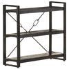 vidaXL B&uuml;cherregal 3 F&auml;cher Schwarz 90x30x80 cm Mango Massivholz