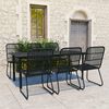 vidaXL 7-tlg. Garten-Essgruppe Poly Rattan und Glas
