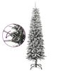 vidaXL K&uuml;nstlicher Weihnachtsbaum Schlank mit Schnee 180 cm PVC & PE