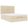 vidaXL Ottoman-Bett mit Matratze Creme 140x190 cm Stoff