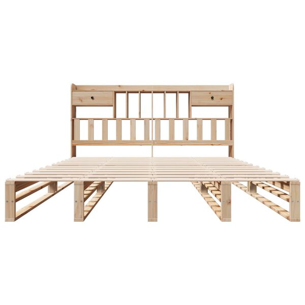 vidaXL Massivholzbett mit Regal ohne Matratze 180x200 cm Kiefernholz