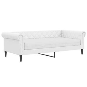 vidaXL Tagesbett mit Matratze Wei&szlig; 90x200 cm Kunstleder
