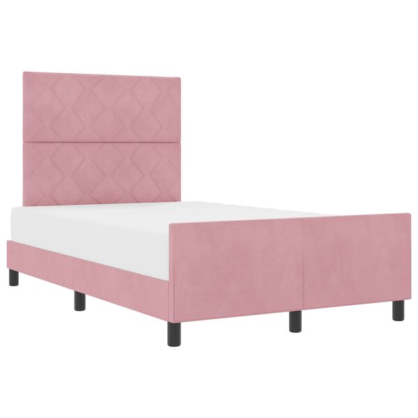 vidaXL Boxspringbett mit Kopfteil Rosa 120 x 190 cm Samt