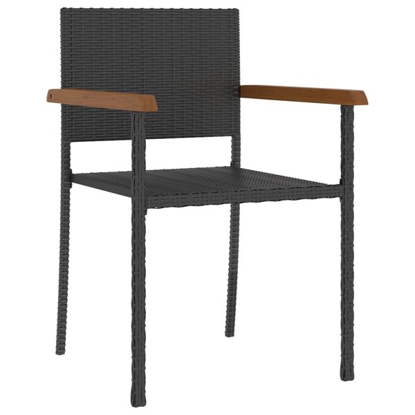 vidaXL 5-tlg. Garten-Essgruppe Poly Rattan Schwarz