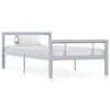 vidaXL Bettgestell Grau und Wei&szlig; Metall 90&times;200 cm