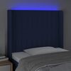 vidaXL LED Kopfteil Blau 83x16x118/128 cm Stoff