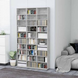 vidaXL CD-Schrank Betongrau 102x16x177,5 cm Holzwerkstoff