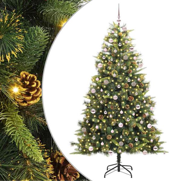 vidaXL Künstlicher klappbarer Weihnachtsbaum mit Tannenzapfen 240 cm