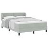 vidaXL Boxspringbett mit Matratze Hellgrau 140 x 190 cm Samt