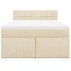 vidaXL Boxspringbett mit Matratze Creme 140x190 cm Stoff