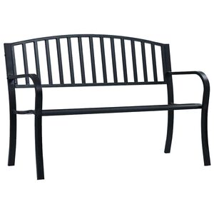 vidaXL Gartenbank 125 cm Schwarz Stahl