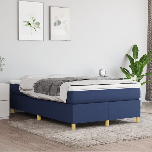 vidaXL Boxspringbettgestell Blau 120x200 cm Stoff