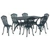 vidaXL Garten Essgruppe 7 pcs Gr&uuml;n Aluminium