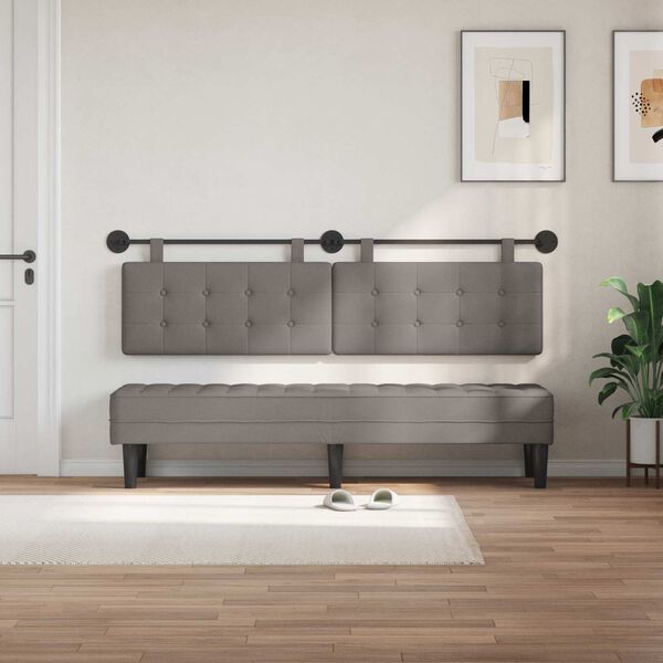 vidaXL H&auml;ngevorderseite Wandmontiert Taupe 190 x 55 x 5 cm Stoff