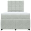 vidaXL Boxspringbett mit Matratze Hellgrau 120x200 cm Samt