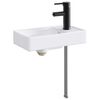 vidaXL Waschbecken mit Wasserhahn und Abfluss Matt Schwarz