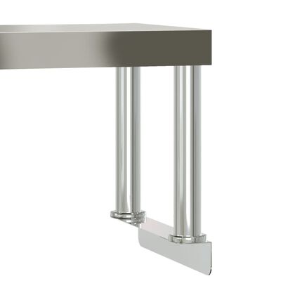 vidaXL Küchen-Arbeitstisch mit Aufsatzboard 110x55x120 cm Edelstahl