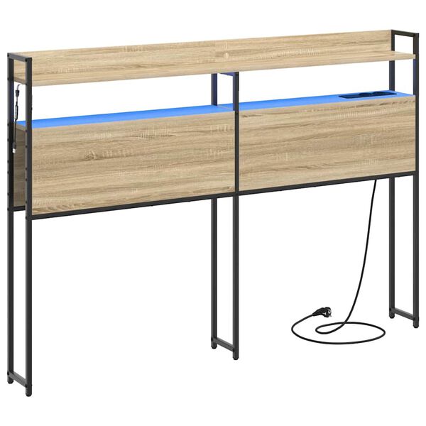vidaXL Aufbewahrungskopfteil Sonoma-Eiche 135 cm Holzwerkstoff