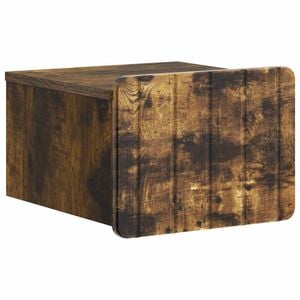 vidaXL Wandmontierter Nachttisch Ger&auml;ucherte Eiche 33 x 34,5 x 24 cm
