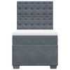 vidaXL Boxspringbett mit Matratze Dunkelgrau 90x190 cm Samt