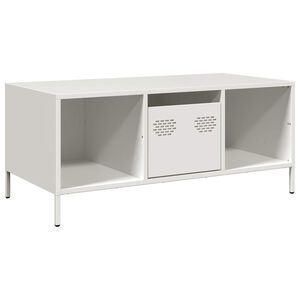 vidaXL Couchtisch Wei&szlig; 101,5x50x43,5 cm Kaltgewalzter Stahl