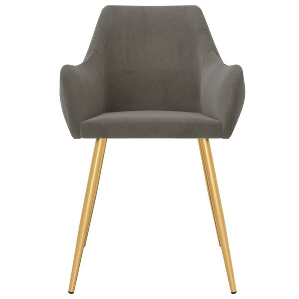 vidaXL Esszimmerst&uuml;hle 2 Stk. Dunkelgrau Samt