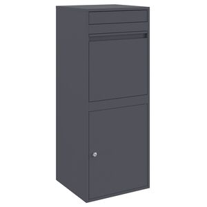 vidaXL Paketdrop-Box mit Speicher Anthrazit 47,5 x 38 x 59 cm Stahl