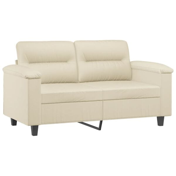 vidaXL 2-Sitzer-Sofa Creme 120 cm Kunstleder
