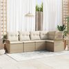 vidaXL Gartensofa-set mit Kissen 5 pcs Poly-Rattan