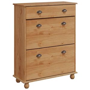 vidaXL Schuhschrank ASKIM Braun 85 x 35 x 108 cm Massives Kiefernholz