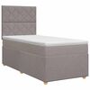 vidaXL Boxspringbett mit Matratze mit Kopfteil Taupe 80 x 200 cm Stoff