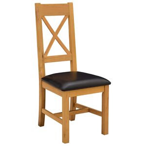vidaXL Esszimmerstuhl 2 stk. Massivholz Eiche Schwarz 45 x 54 x 105 cm