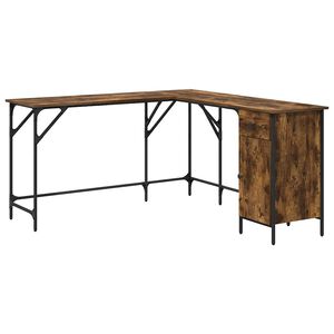 vidaXL Schreibtisch R&auml;uchereiche 141x141x75 cm Holzwerkstoff