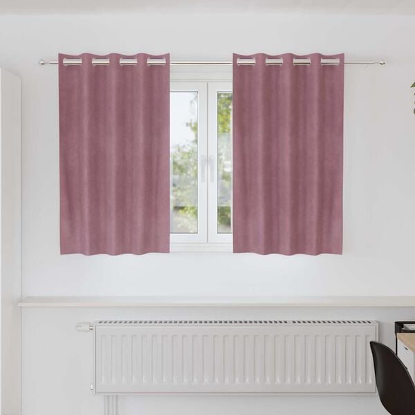 vidaXL Verdunkelungsvorh&auml;nge 2 pcs Dunkelrosa 140 x 140 cm Samt